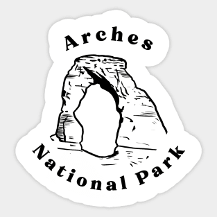 Arches National Park (Black Design) Sticker